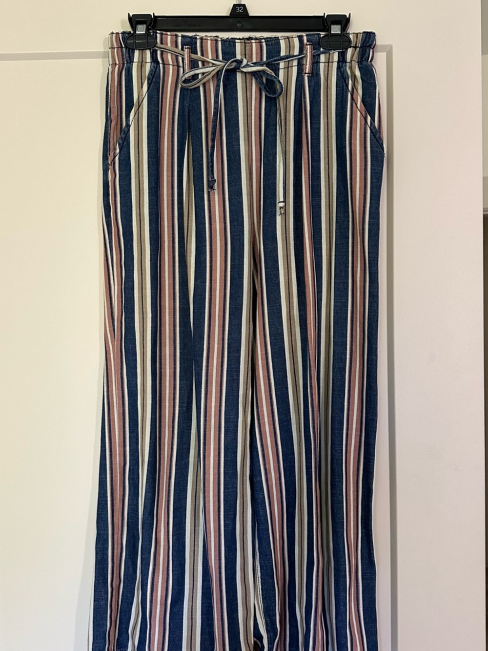 American Eagle Outfitters Striped Drawstring Pants in Navy, Cream & Rust